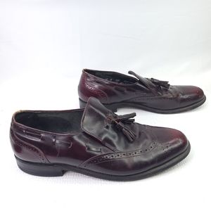 Executive Imperial 369 Burgundy Leather Tassel Wingtip Loafer Shoes Mens Sz 10 D